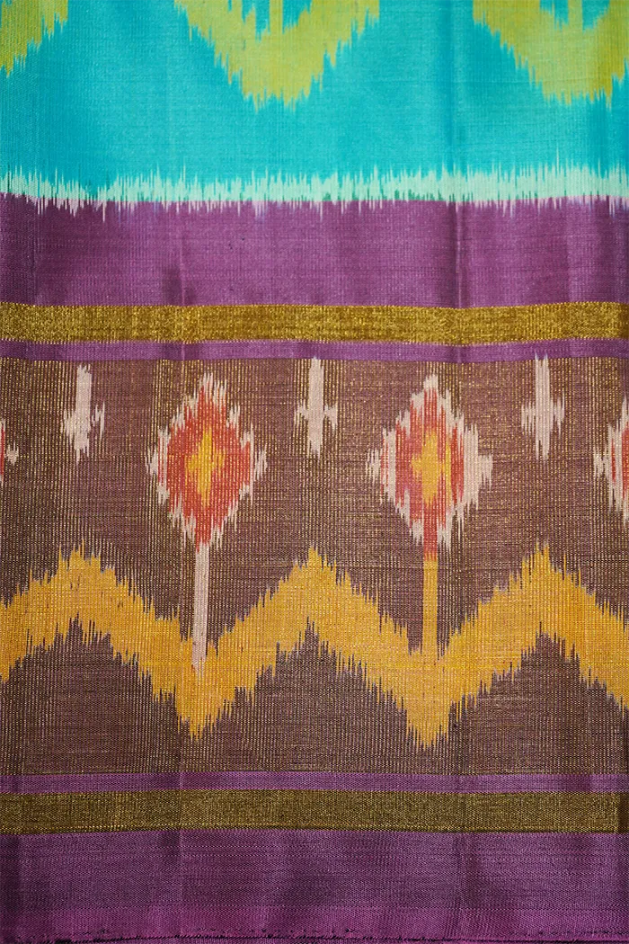 AQUA BLUE WITH PURPLE SOFT SILK SAREE