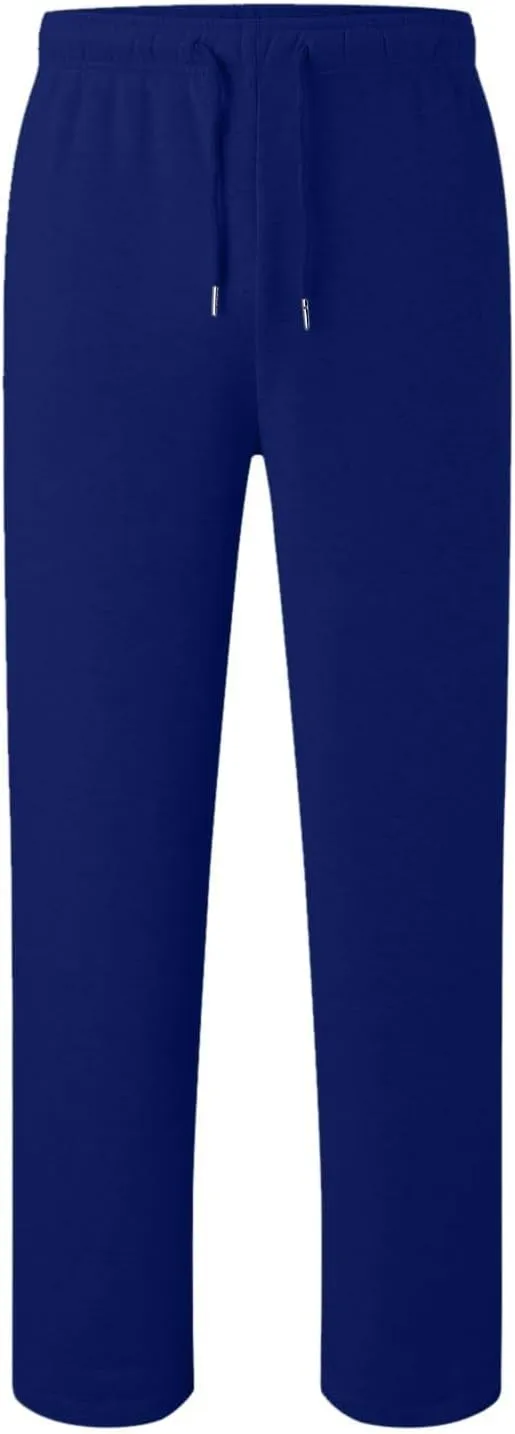 Baggy Sweatpants Men Open Bottom Fleece Straight Leg Jogger Sweat Pants Soft Cotton Athletic Golf Pants with Pockets