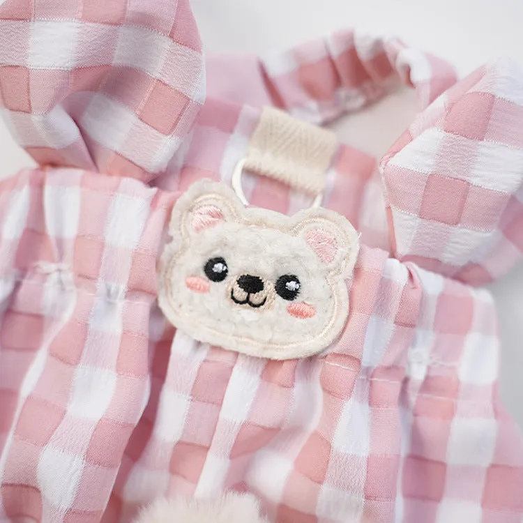 Ball Decor Plaid Breathable Dog Jumpsuits