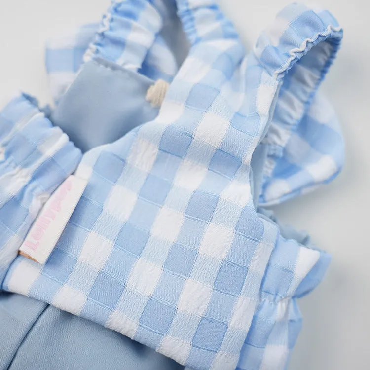 Ball Decor Plaid Breathable Dog Jumpsuits