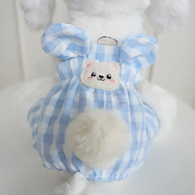 Ball Decor Plaid Breathable Dog Jumpsuits