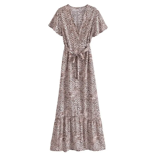 Beach long Bohemian maxi sundress Ladies sexy V neck  Summer Boho dress