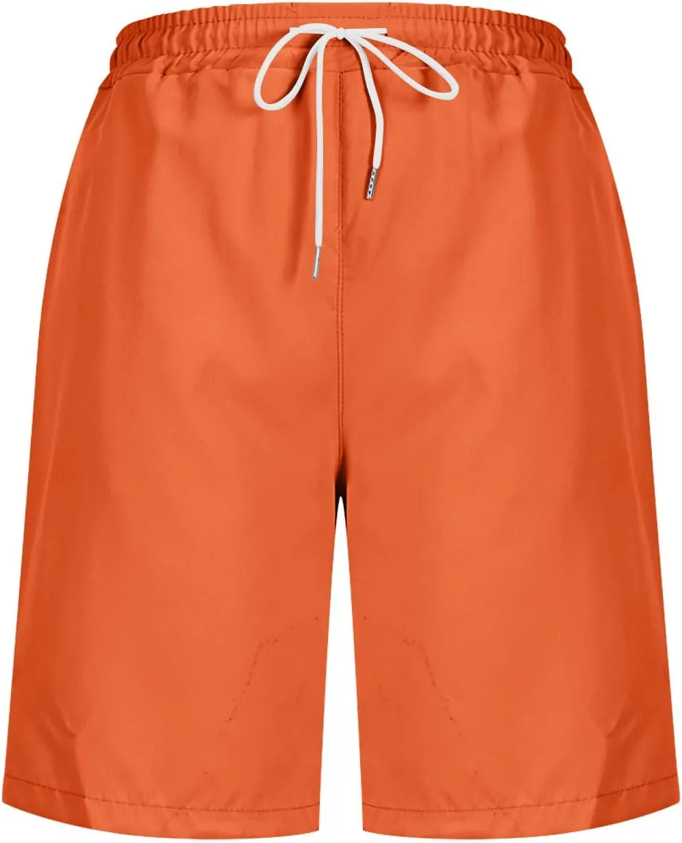 Bermuda Shorts for Women Summer High Waisted Knee Length Pants Long Gargo Shorts Hiking Cropped Pant with Pockets