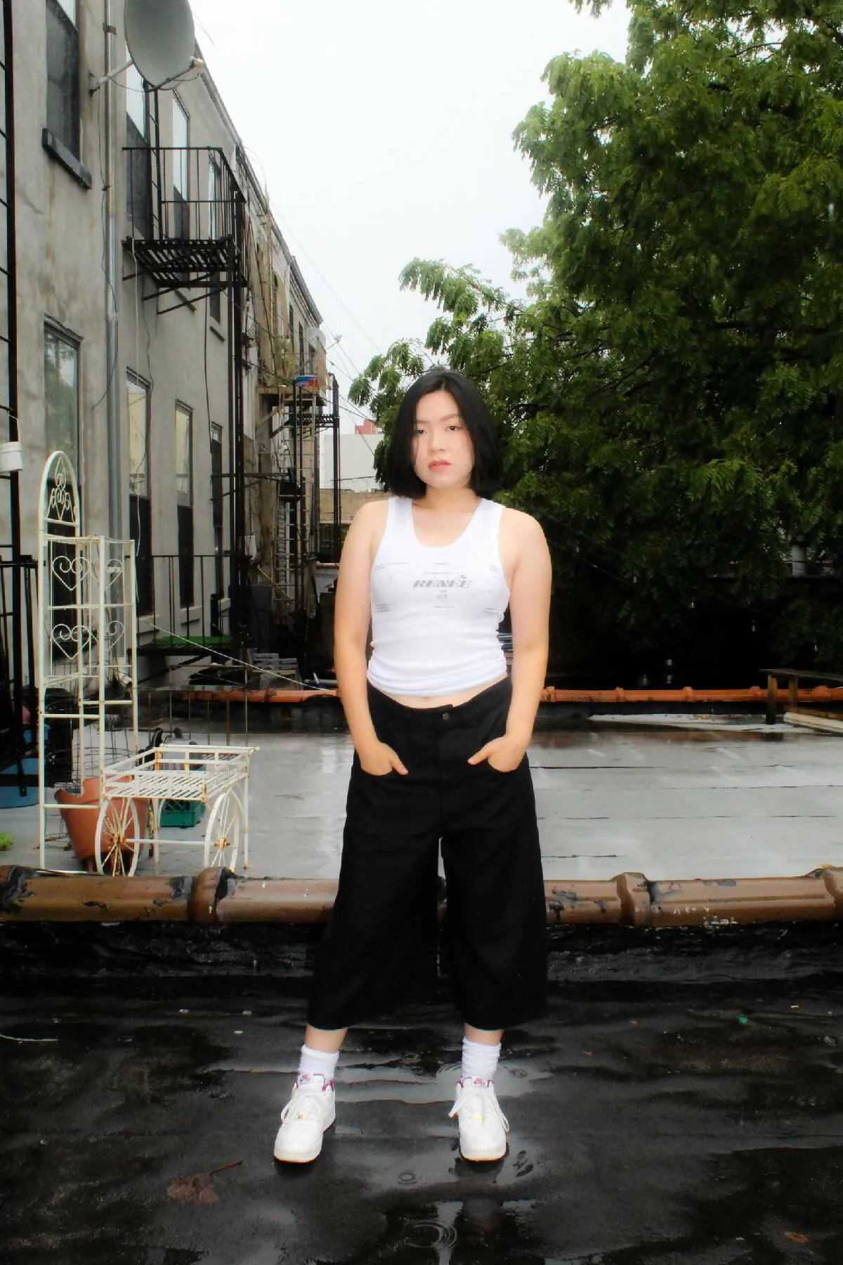 Black Logo Denim Short