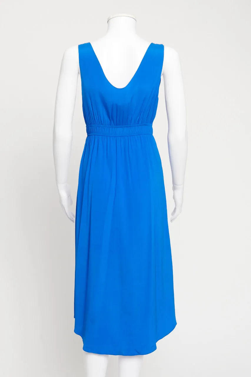 Blue Low Cut Lightweight Sleeveless Preowned Dress