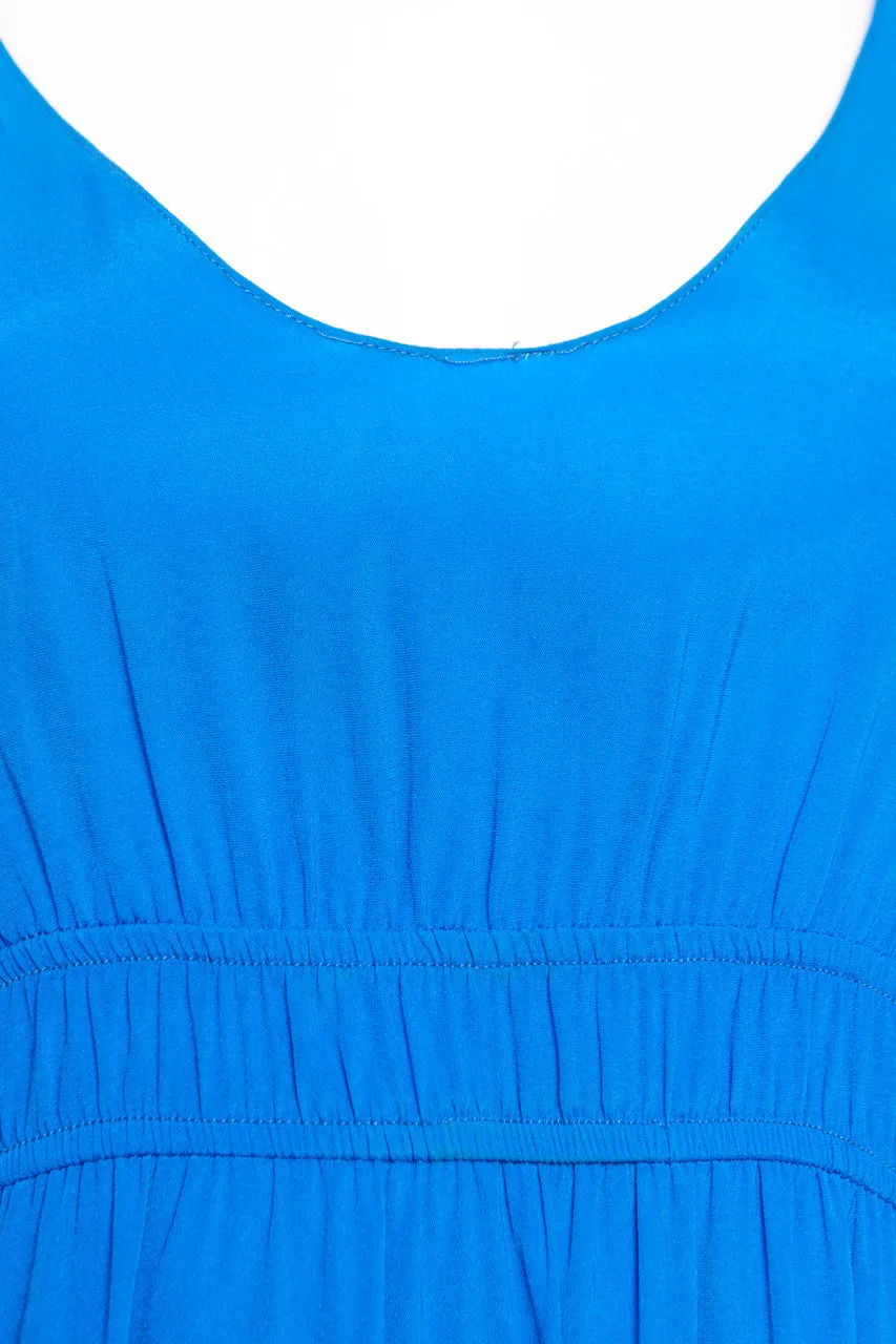 Blue Low Cut Lightweight Sleeveless Preowned Dress