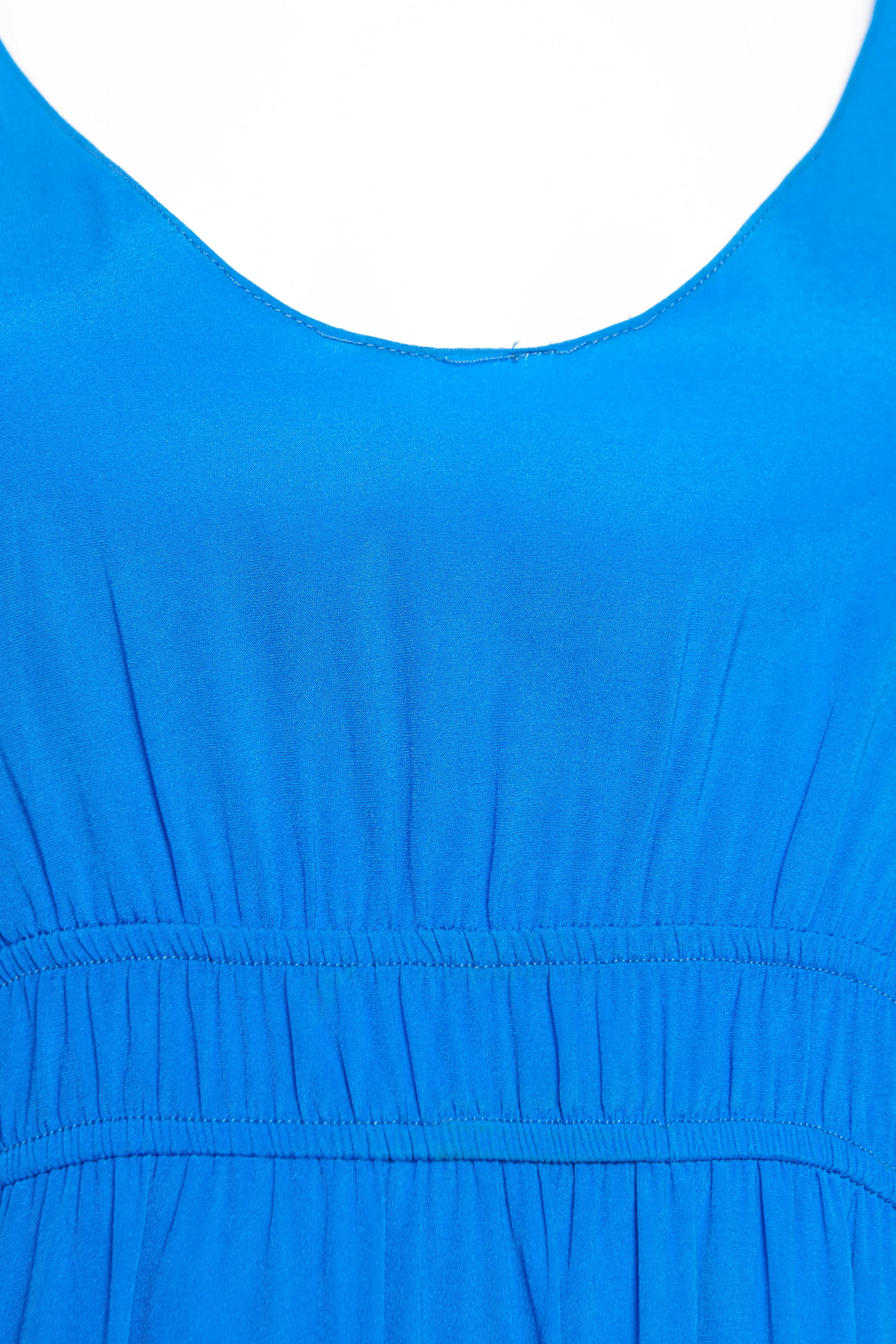 Blue Low Cut Lightweight Sleeveless Preowned Dress