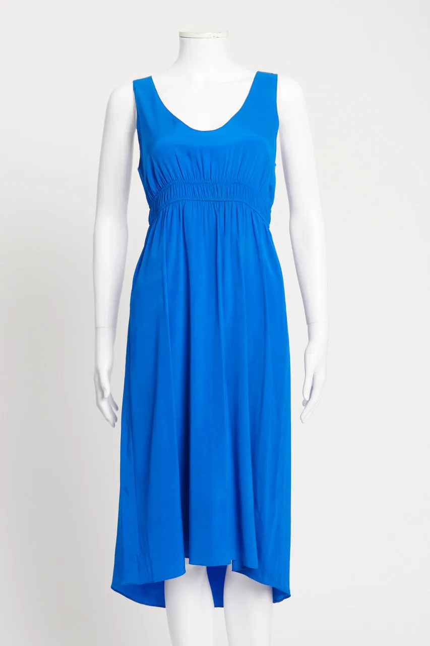 Blue Low Cut Lightweight Sleeveless Preowned Dress