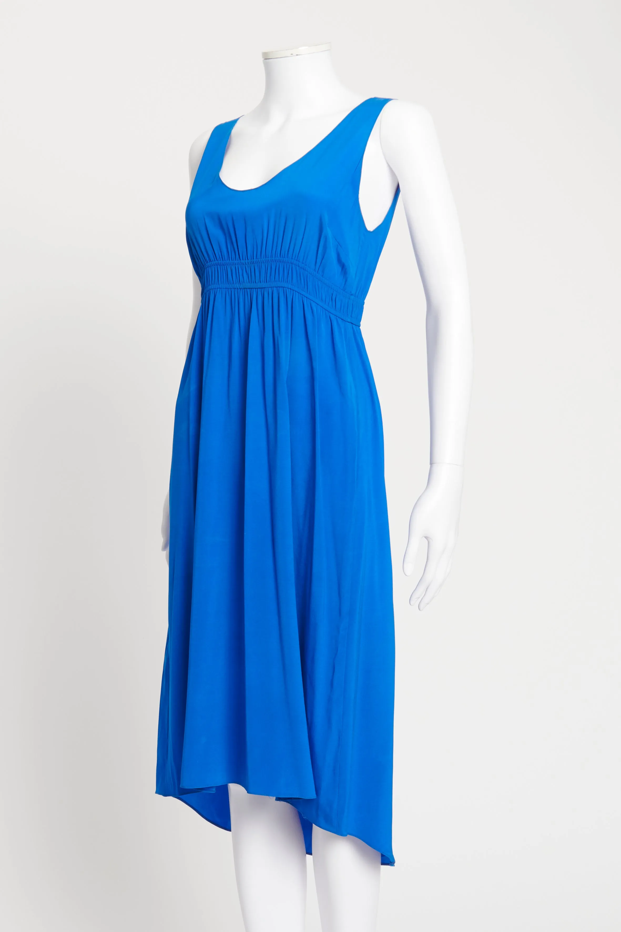Blue Low Cut Lightweight Sleeveless Preowned Dress