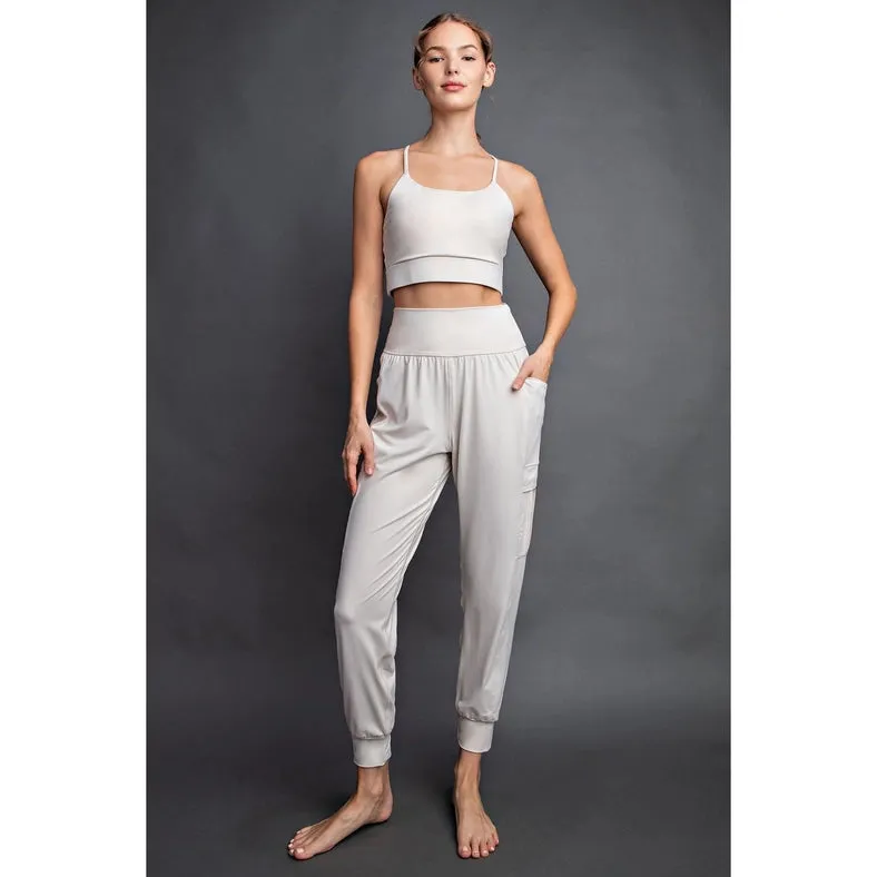 Butter Jogger with Side Pockets White Pearl
