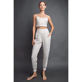Butter Jogger with Side Pockets White Pearl