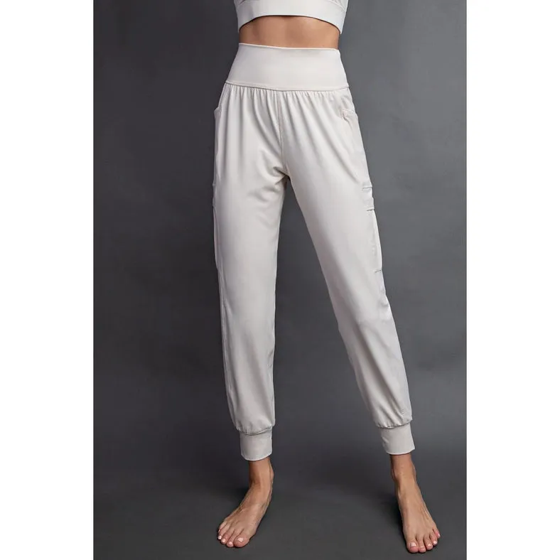 Butter Jogger with Side Pockets White Pearl