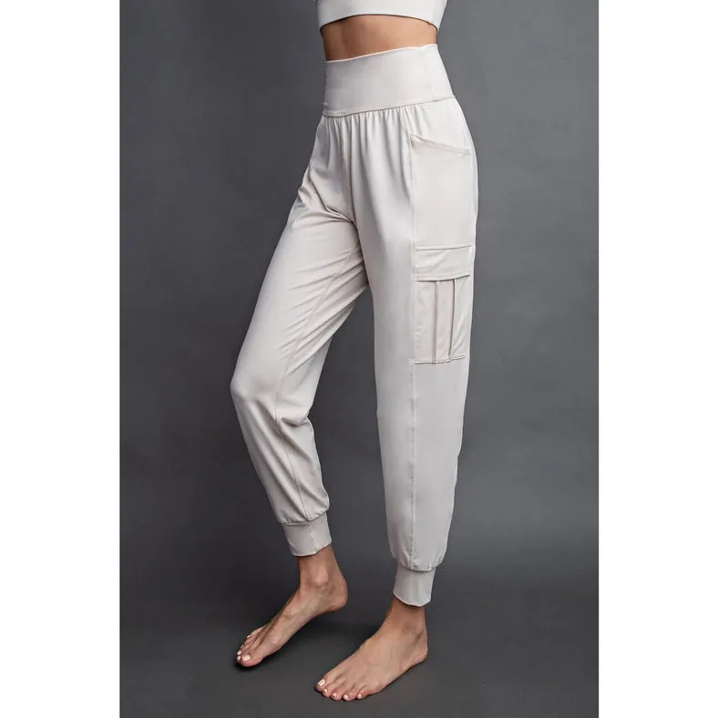 Butter Jogger with Side Pockets White Pearl