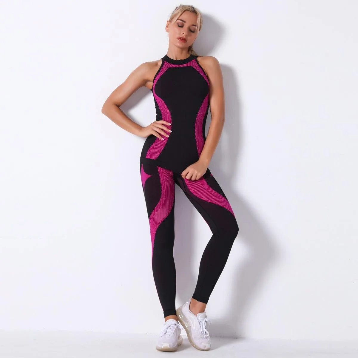 Compressed Sports Suit Female Large Size Gym Jumpsuit