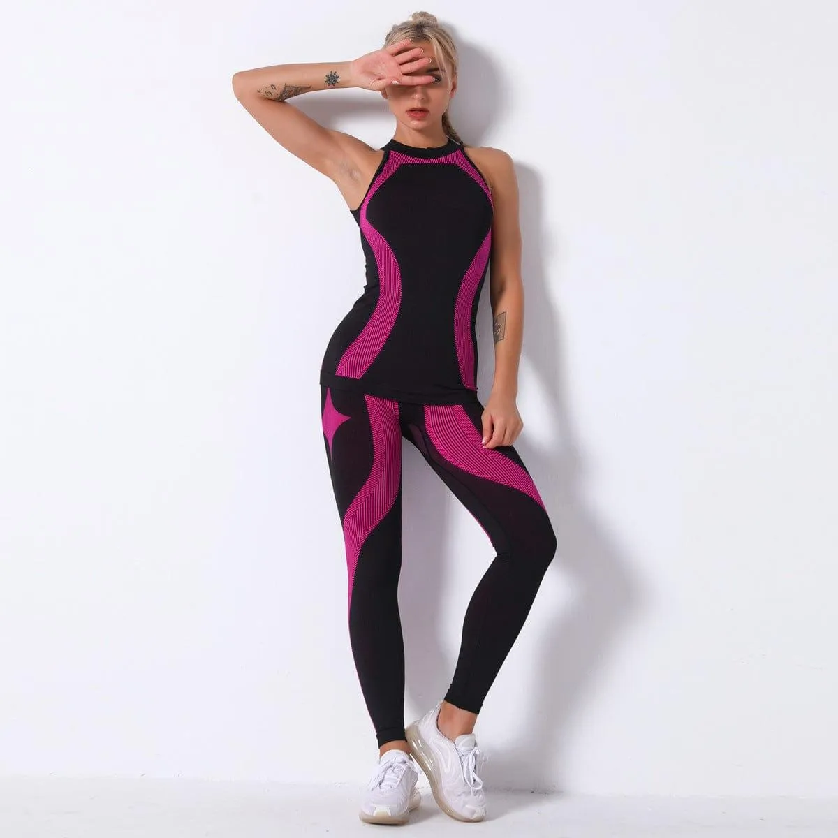 Compressed Sports Suit Female Large Size Gym Jumpsuit