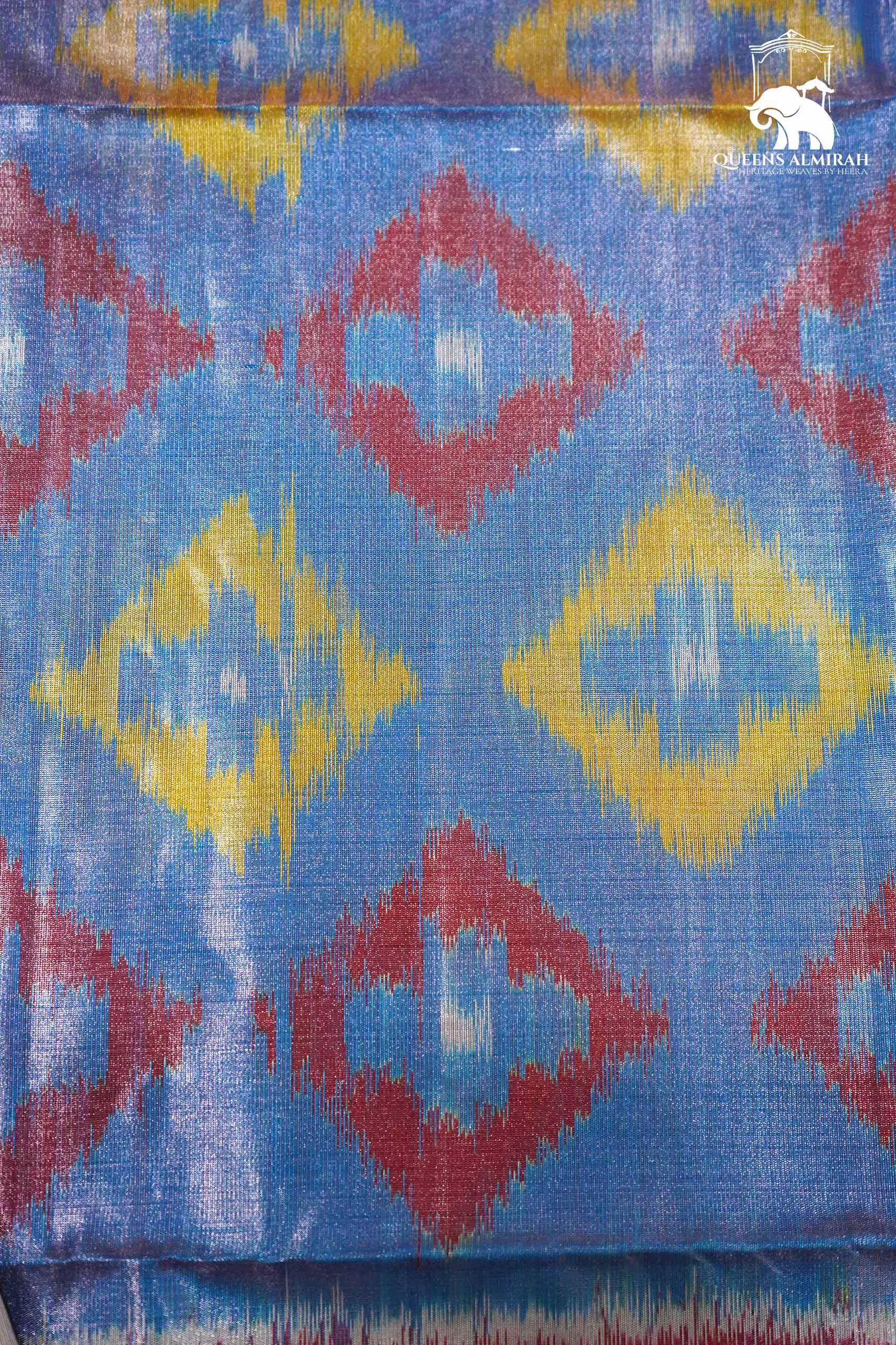 COOL BLUE WITH TURKISH PINK SOFT SILK SAREE