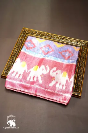 COOL BLUE WITH TURKISH PINK SOFT SILK SAREE