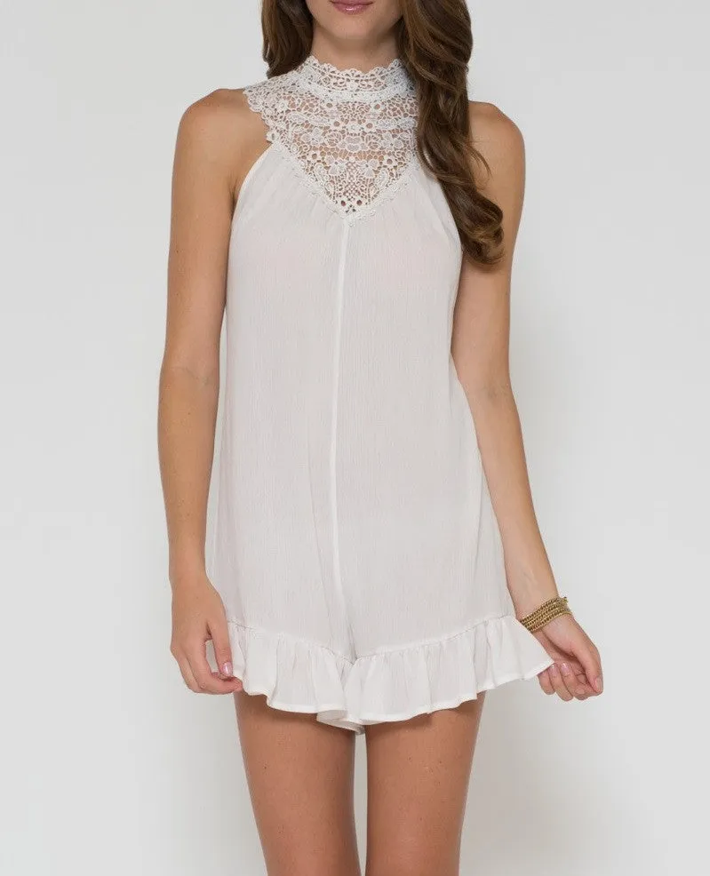 Crinkle Lace Flowy Romper