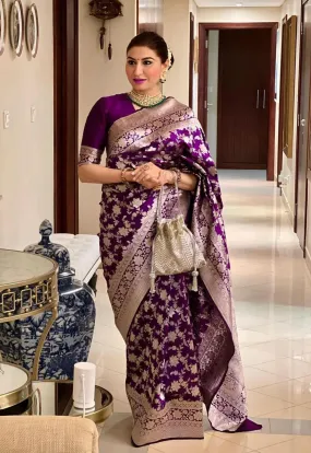 Evanescent Wine Soft Silk Saree With Excellent Blouse Piece