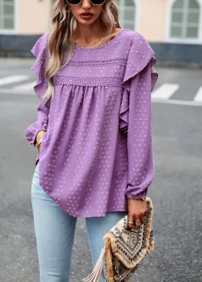 Galadriel Elegant Casual Lace Patchwork Long-Sleeved Top Blouse