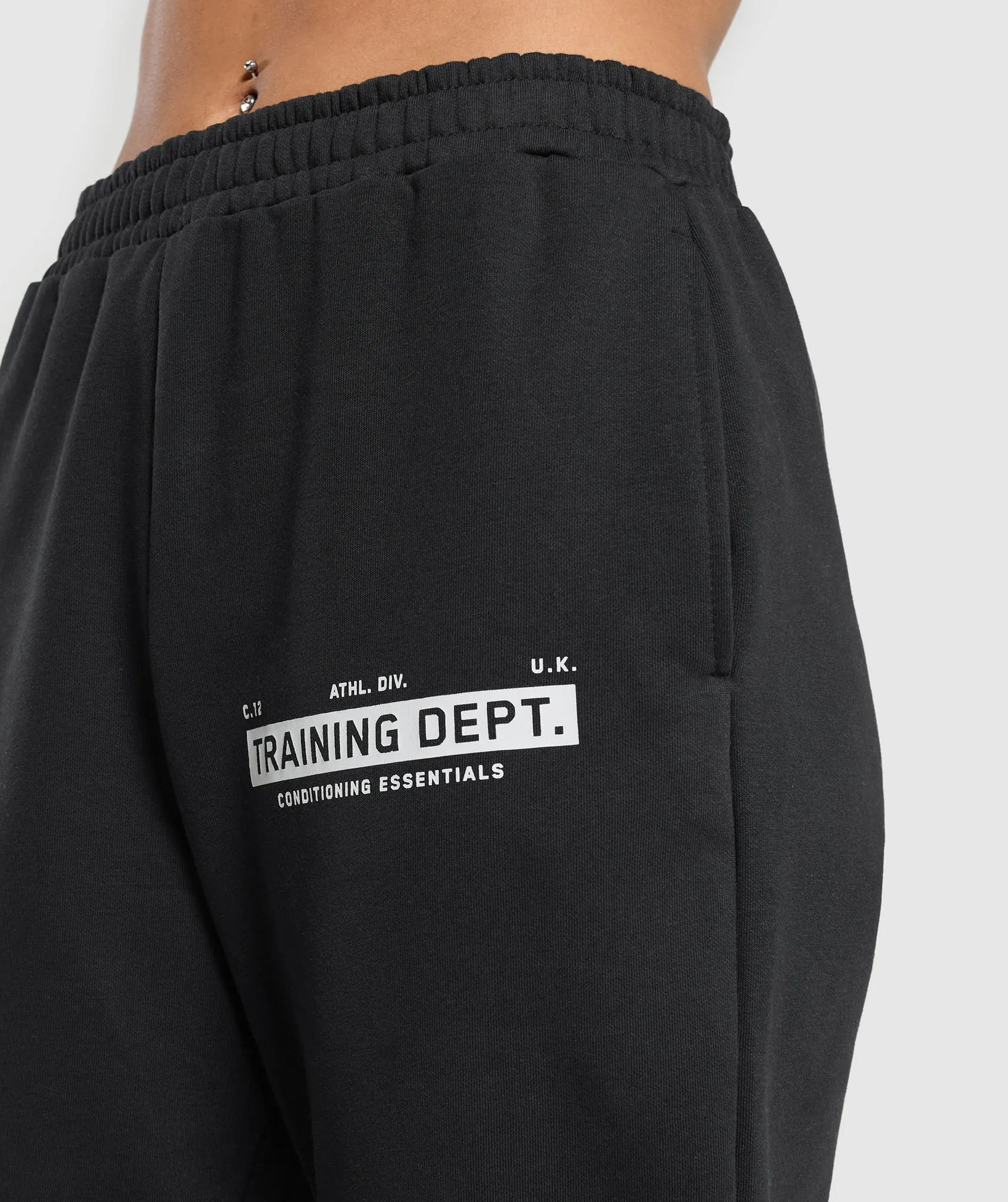 Gymshark Training Department Graphic Oversized Joggers - Black