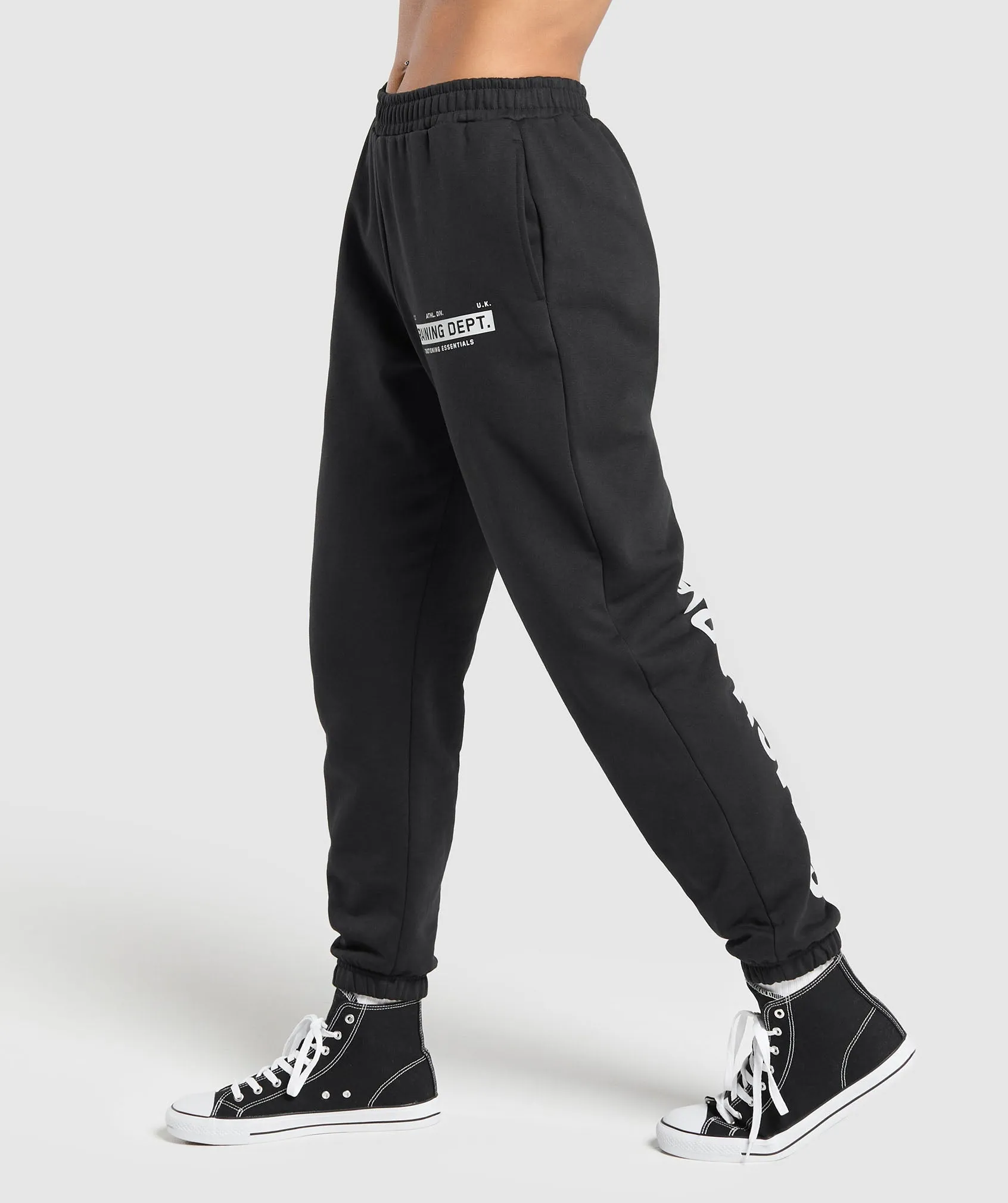 Gymshark Training Department Graphic Oversized Joggers - Black