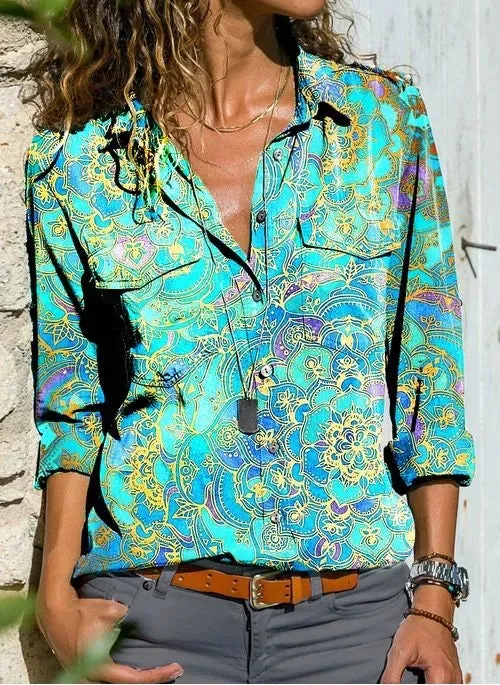 JuliaFashion - 2024 Women's Lapel Long Sleeve Casual Shirt