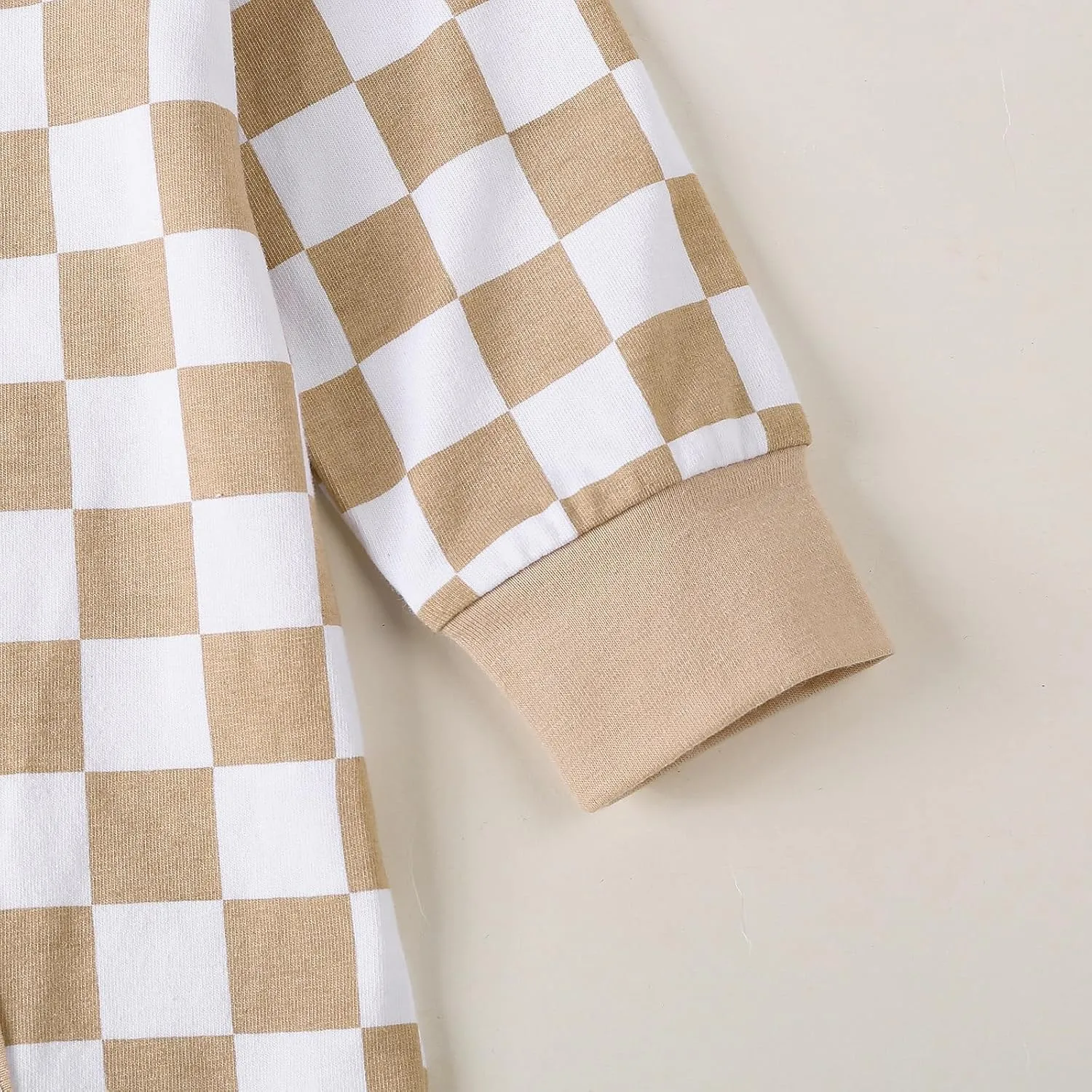 Karuedoo Newborn Baby Boy Girl Clothes Checkered Long Sleeve Zipper Romper Jumpsuit One Piece Bodysuit Fall Winter Outfit