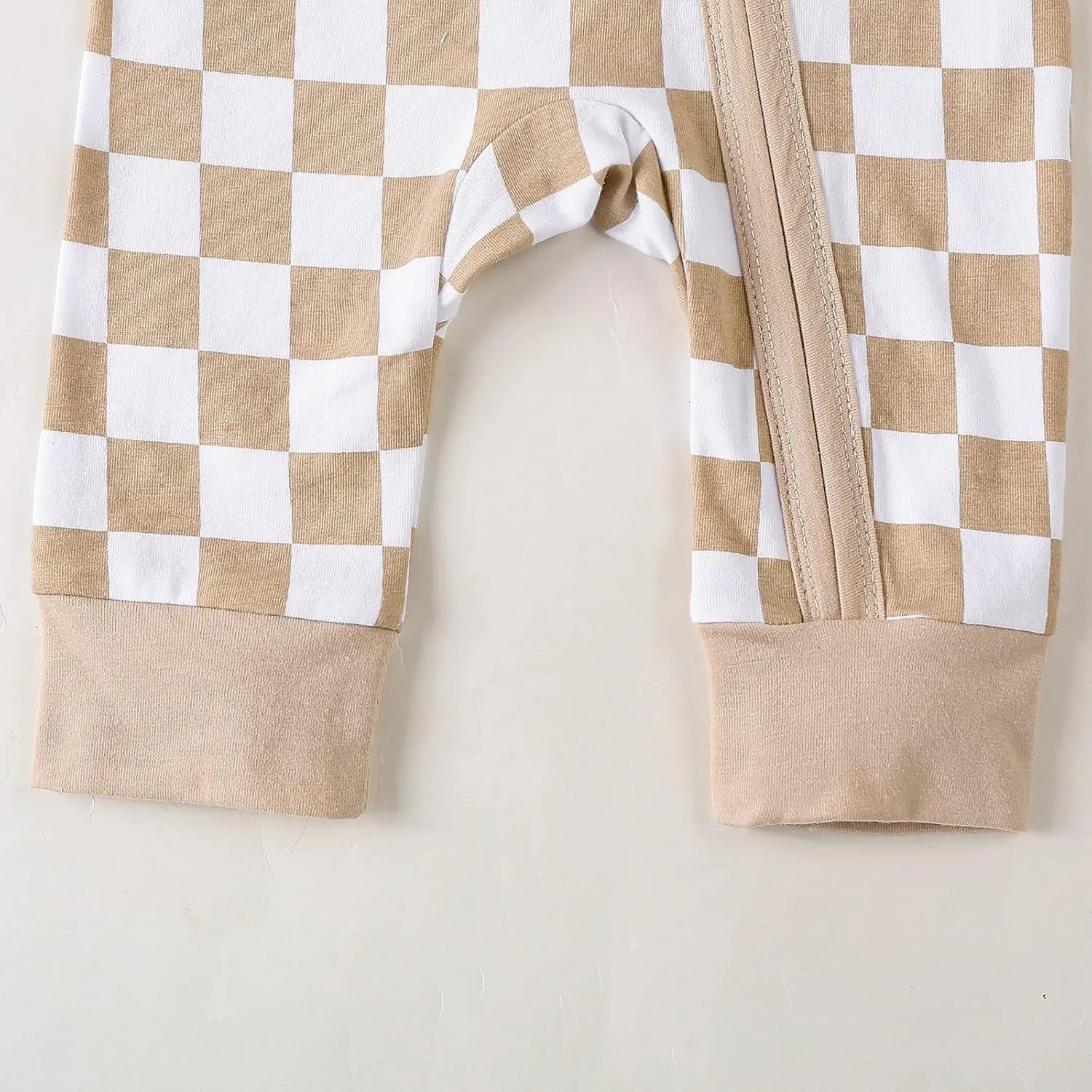 Karuedoo Newborn Baby Boy Girl Clothes Checkered Long Sleeve Zipper Romper Jumpsuit One Piece Bodysuit Fall Winter Outfit