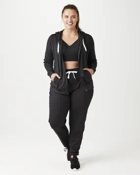 Kehlani Zip-Up Hoodie | Black / White