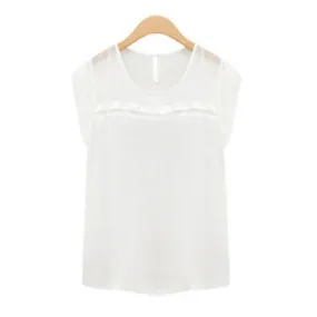 Ketty More Women Short Loose Sleeves Chiffon Casual Blouse-KMWSB705