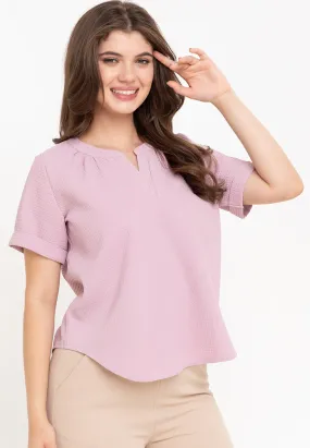 Krizia Waffle V Neck Blouse Top