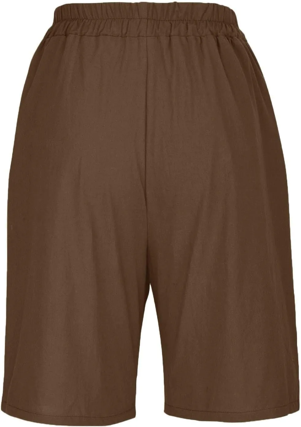 Linen Shorts for Women Summer High Elastic Waisted Dressy Casual Bermuda Shorts Pleated Wide Leg Joggers Sweatpants
