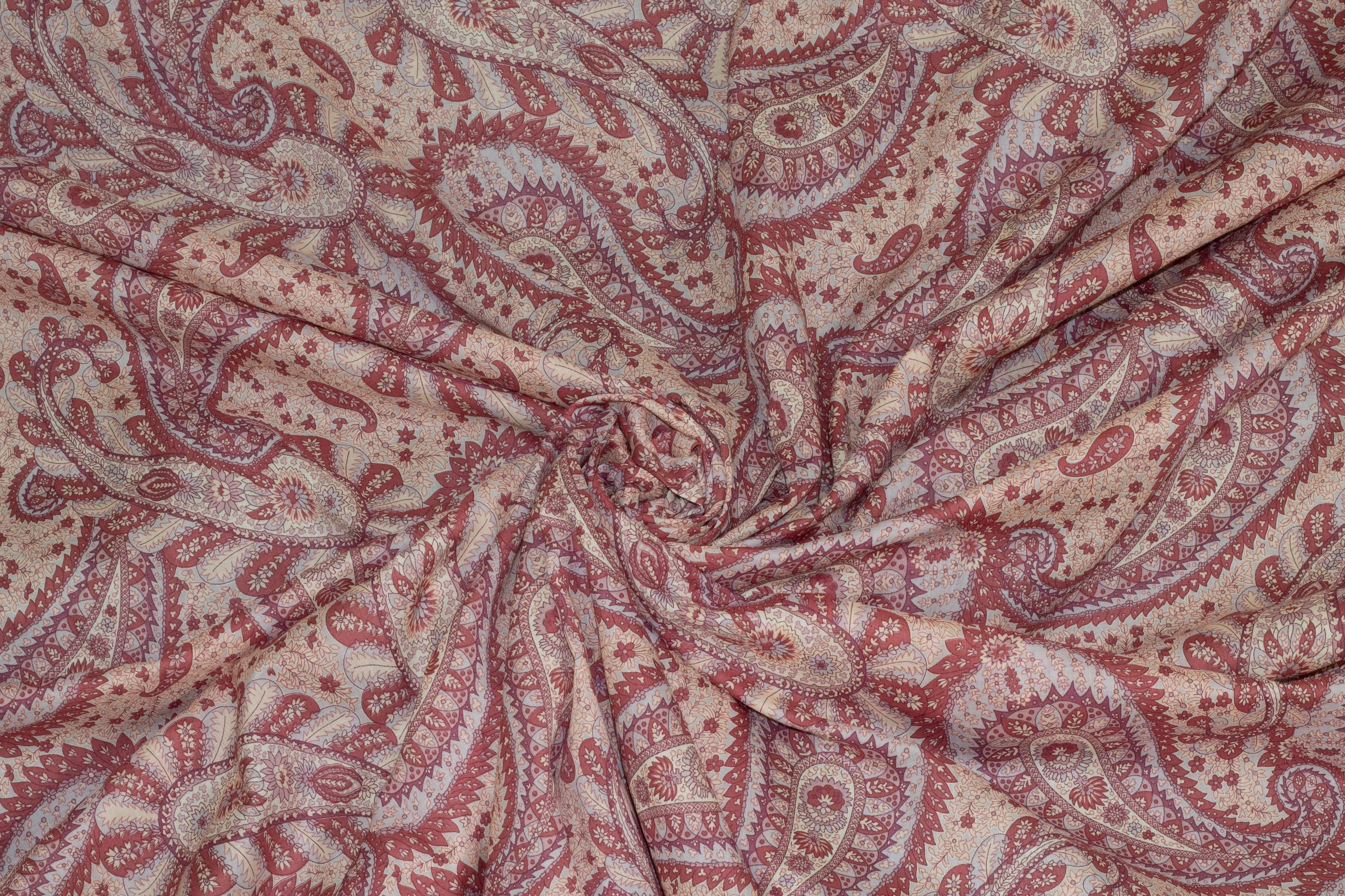 Mauve Paisley Lightweight Italian Cotton