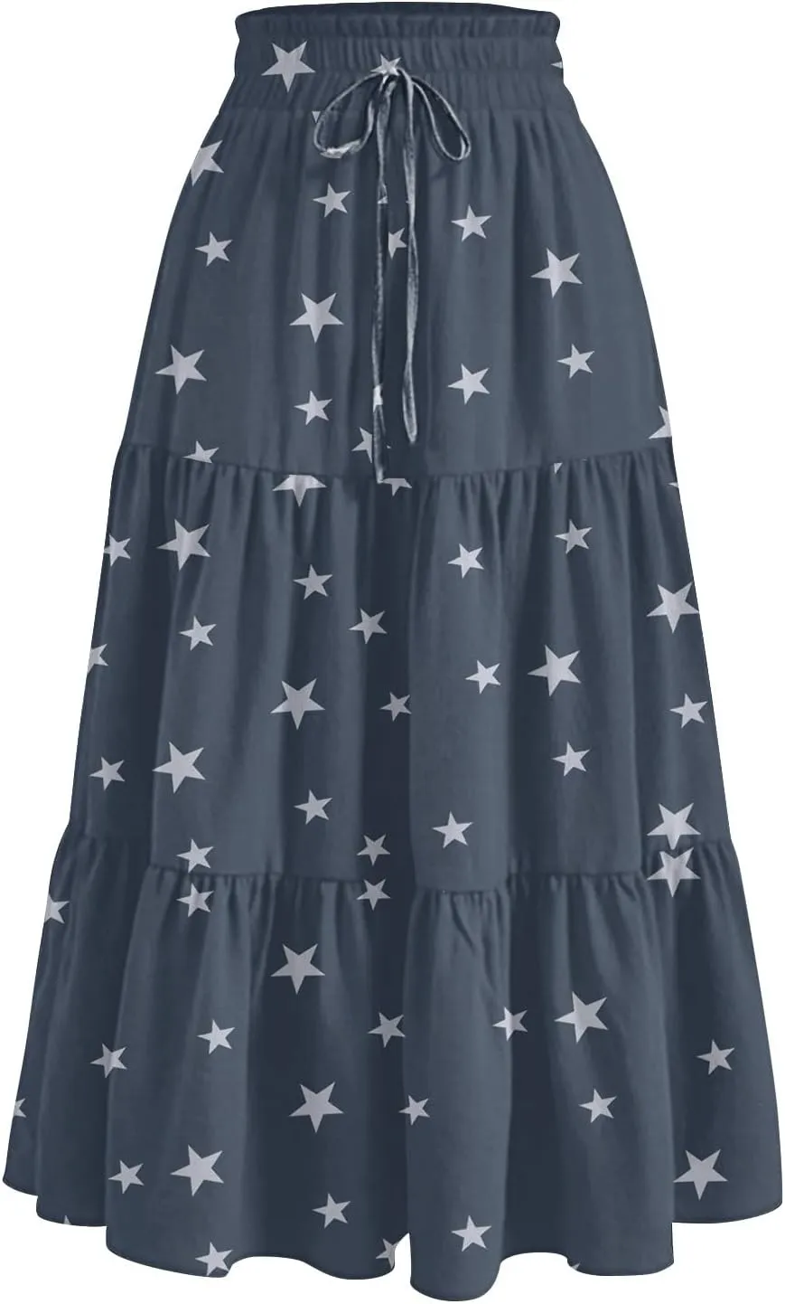Maxi Skirts for Women 2025 Casual Trendy Floral Print Elastic Waist Lightweight Flowy Skirt, S-2XL