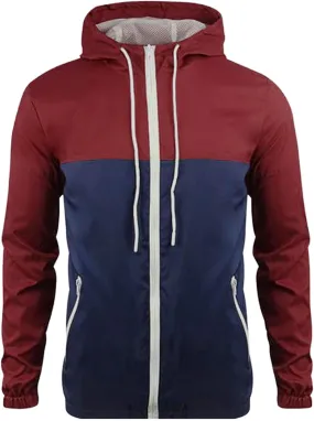Mens Spring and Autumn Leisure Sports Mesh Breathable Hooded Jacket Coat Jackets with Hoods for Teens