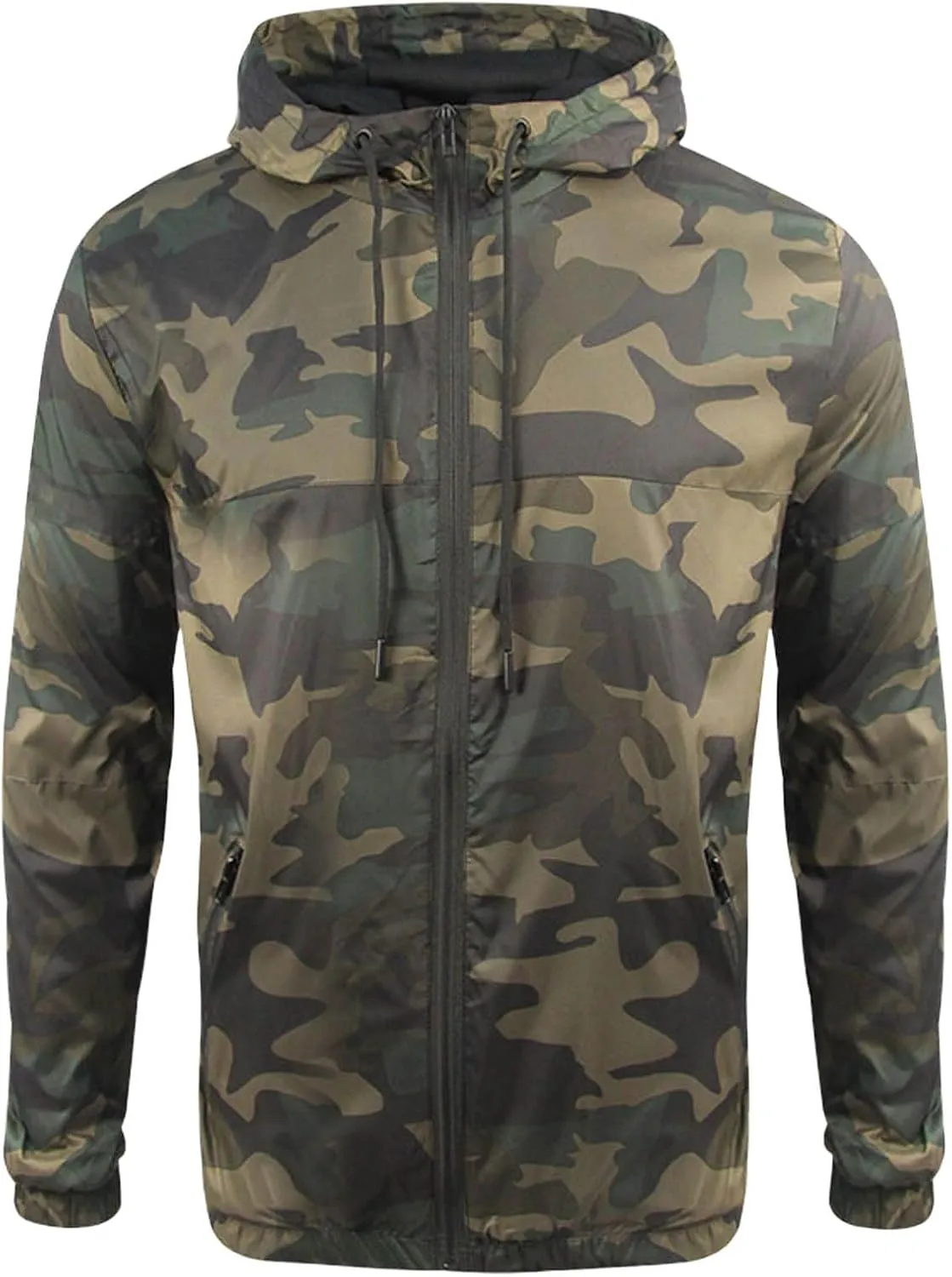 Mens Spring and Autumn Leisure Sports Mesh Breathable Hooded Jacket Coat Jackets with Hoods for Teens