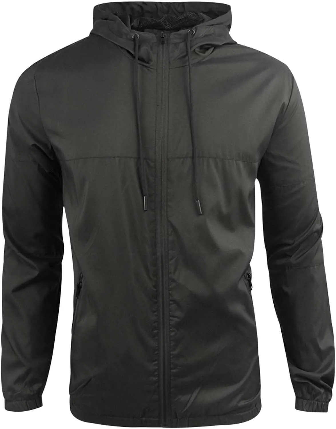 Mens Spring and Autumn Leisure Sports Mesh Breathable Hooded Jacket Coat Jackets with Hoods for Teens