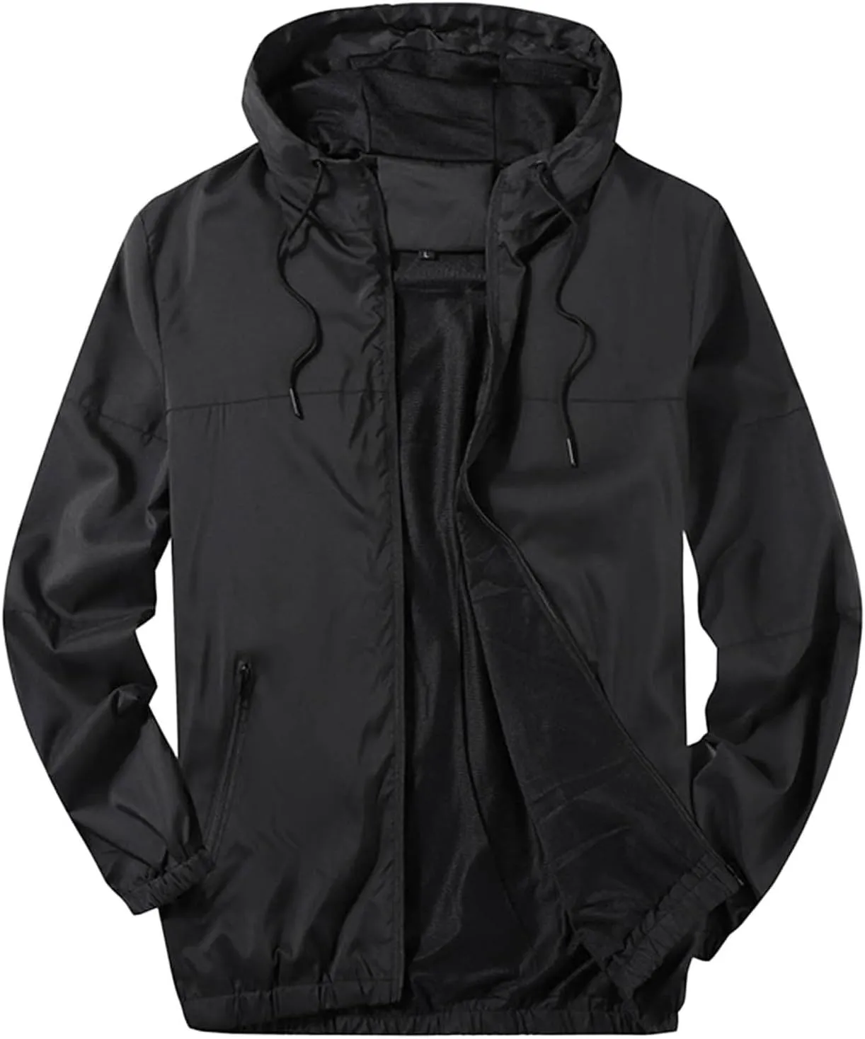 Mens Spring and Autumn Leisure Sports Mesh Breathable Hooded Jacket Coat Jackets with Hoods for Teens