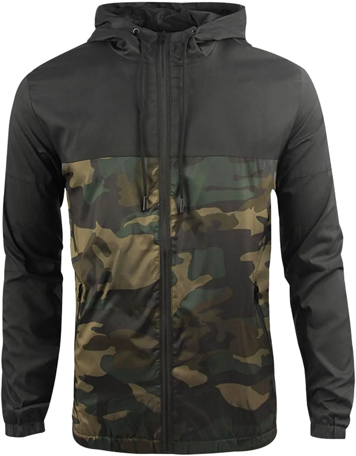 Mens Spring and Autumn Leisure Sports Mesh Breathable Hooded Jacket Coat Jackets with Hoods for Teens