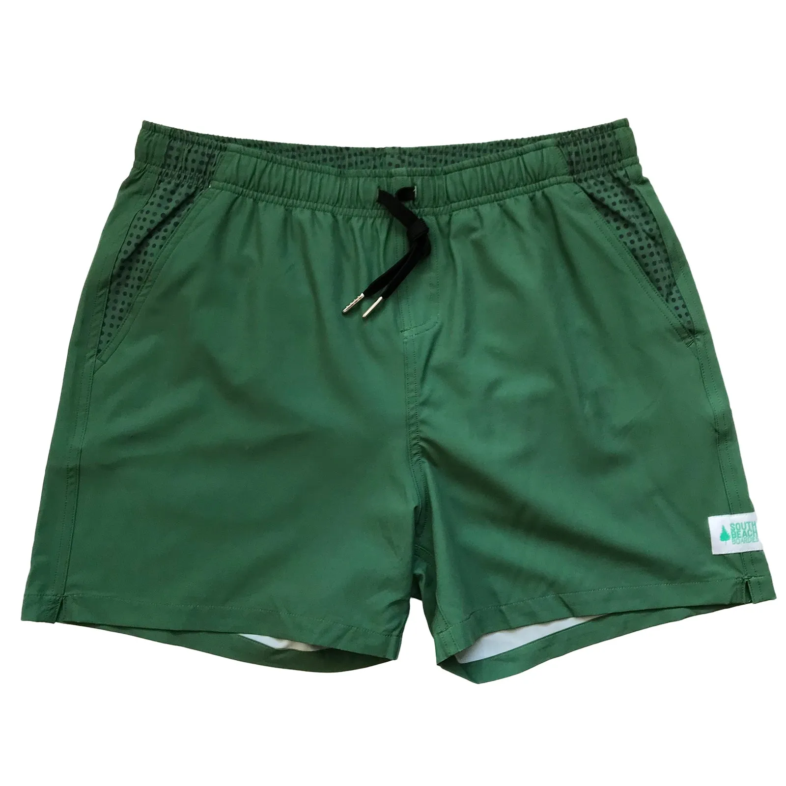 Men's Stretchy Solid-Colour Trunks: Kale