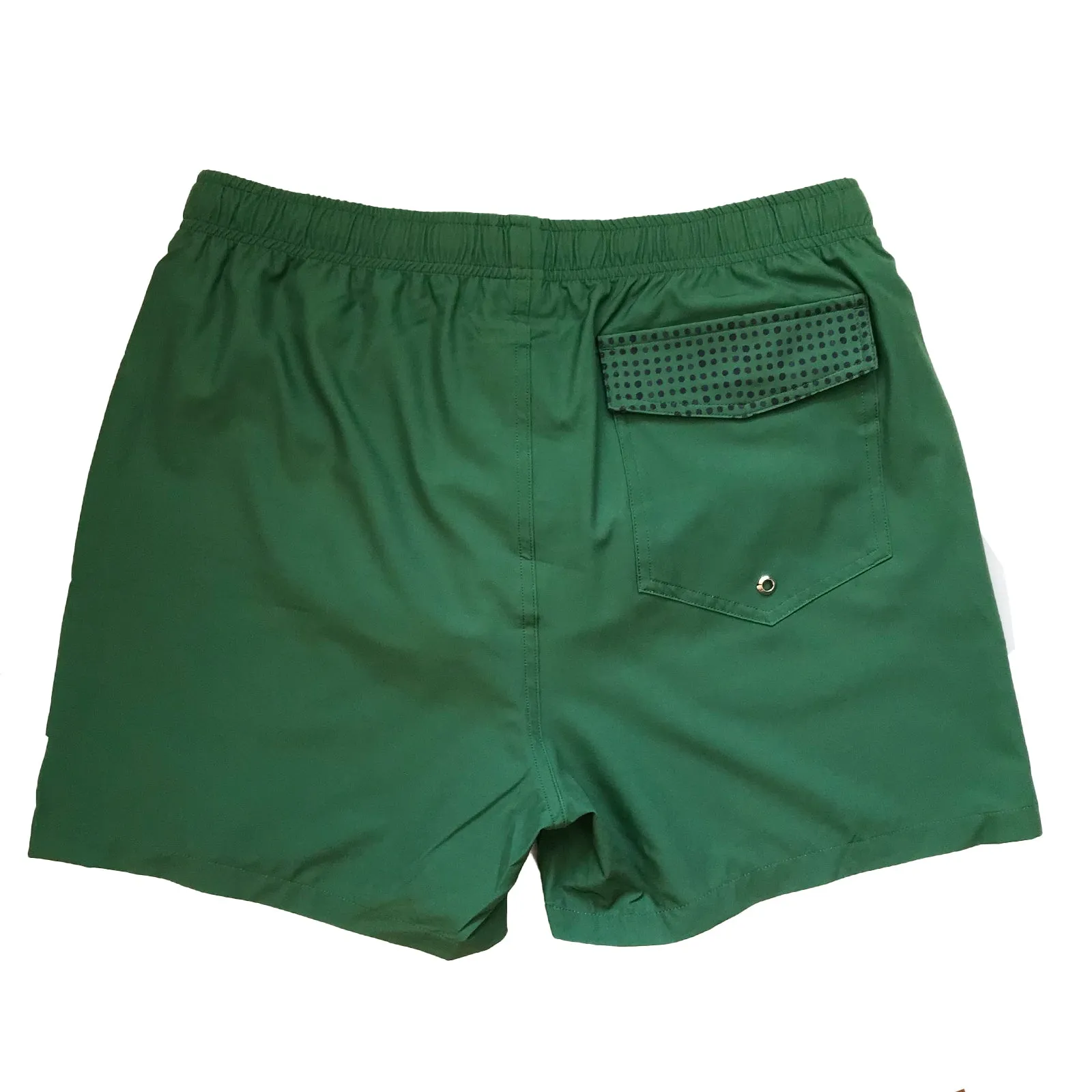 Men's Stretchy Solid-Colour Trunks: Kale