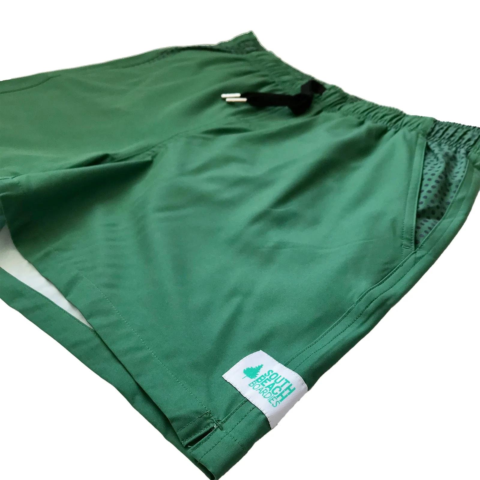 Men's Stretchy Solid-Colour Trunks: Kale