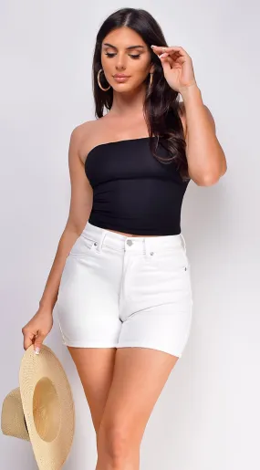 Michelle Denim Shorts - White