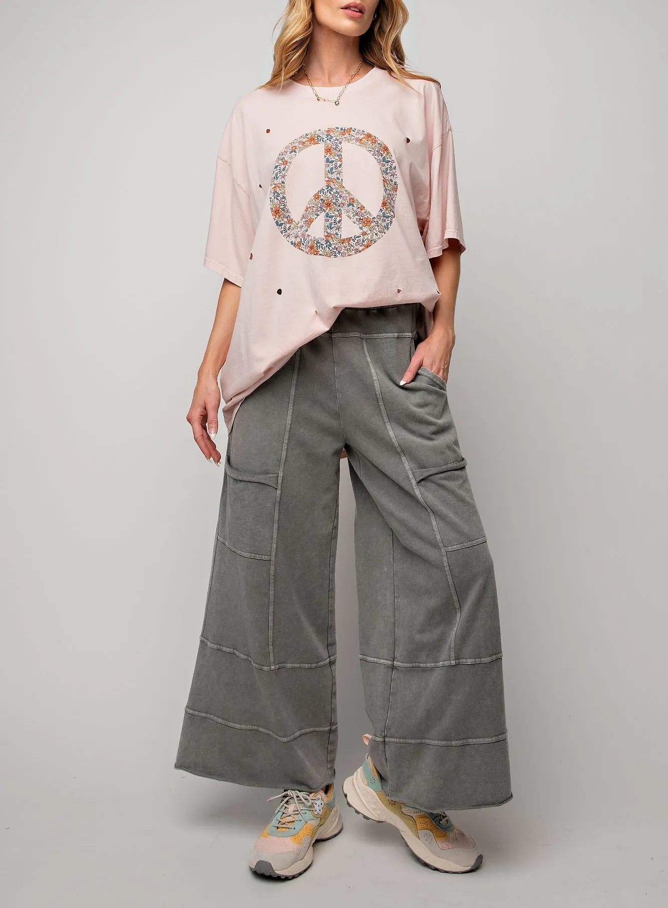 Mineral Washed Terry Knit Pants