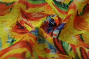 Multicolor Abstract Printed Chanderi Cotton Fabric
