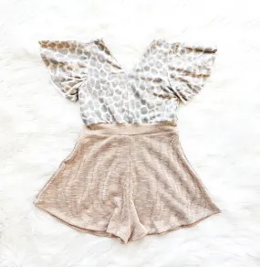 Neutral Leopard Flowy Romper