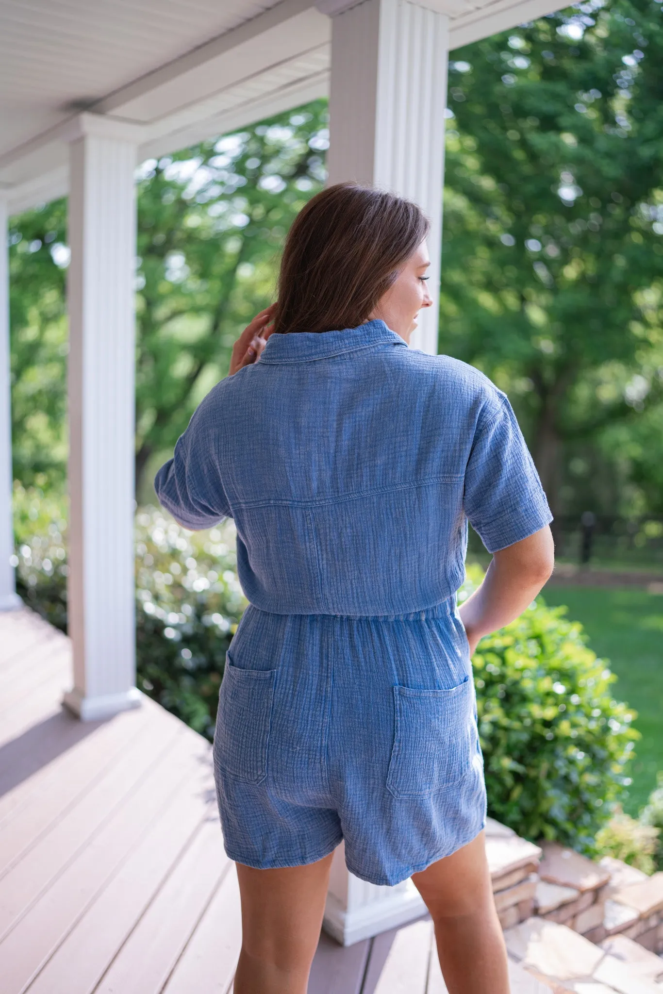 Oh My Gauze Blue Romper