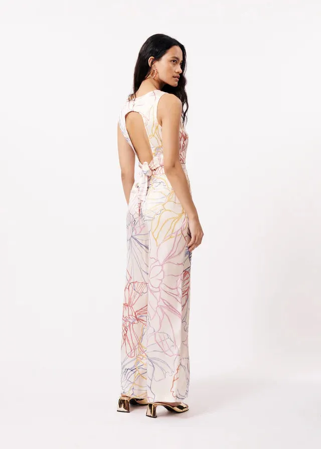 Open Back Sketch Print Top