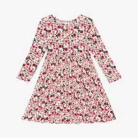 Posh Peanut Janie L/S Henley Twirl Dress